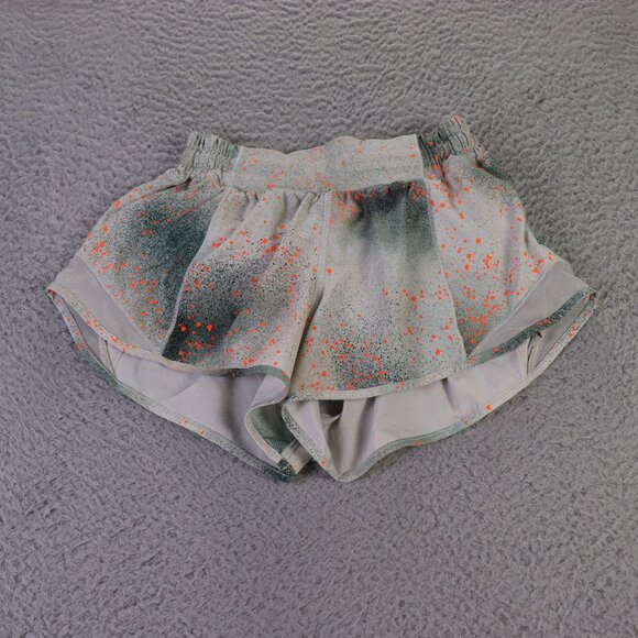 lululemon athletica Pants - Lululemon Hotty Hot Short Womens 2 Gray Printed LR Lined 2.5" Athletic Running